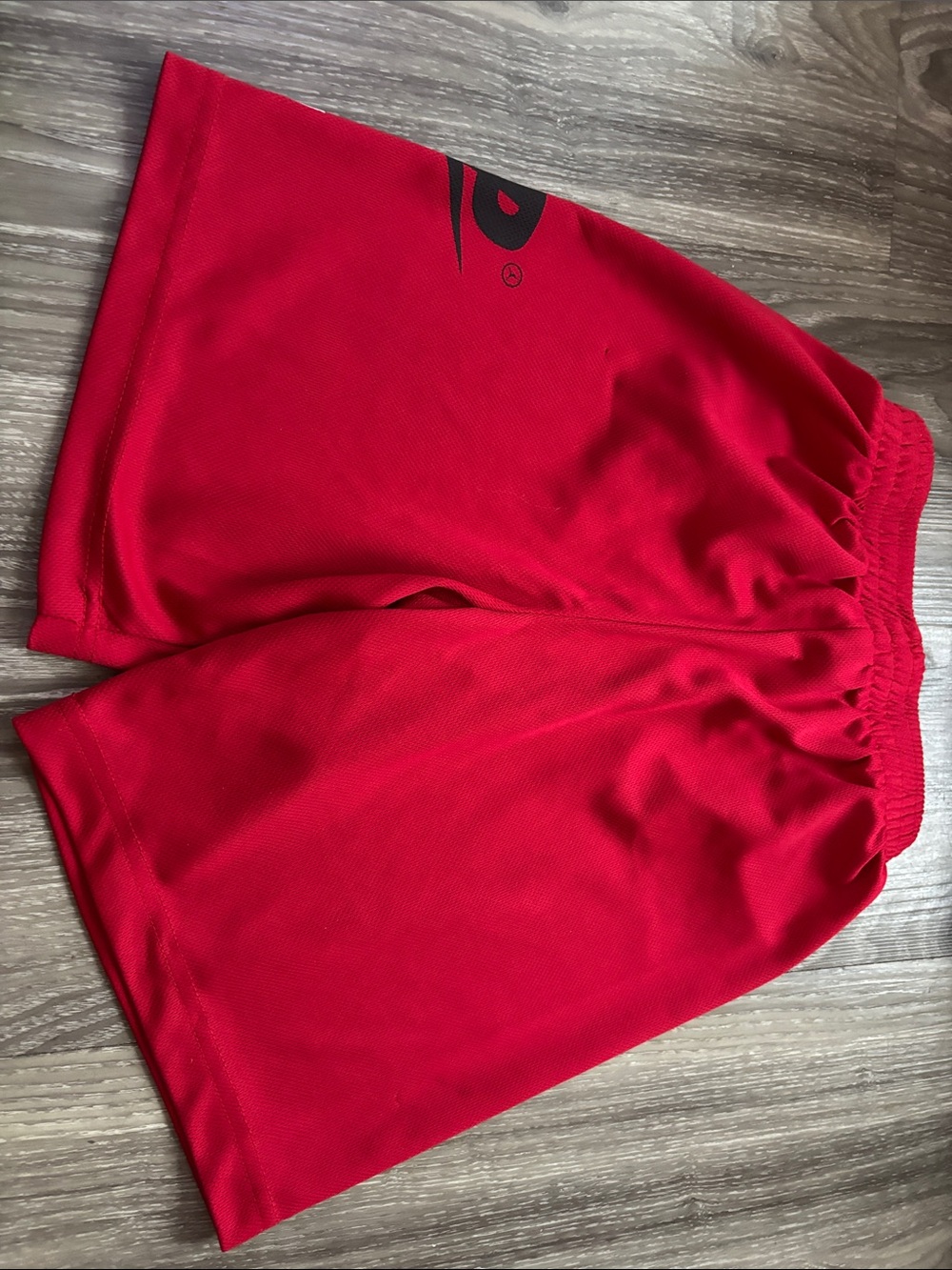 Nike Red Athletic Mesh Shorts with Black Logo - Picture 3 of 4